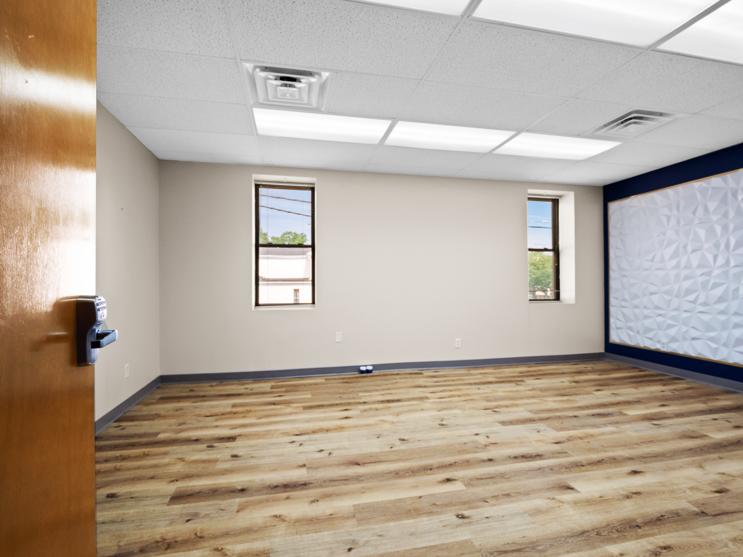 Modern office with 3D panel wall